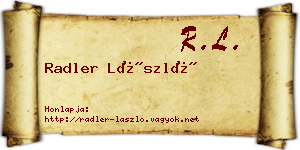 Radler László névjegykártya